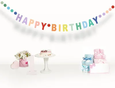 Produktbild von Geburtstagsbanner – Geburtstagsdekoration – Bunte Girlande – Geburtstag – Babyparty