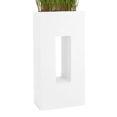 Produktbild von PFLANZWERK® Hochbeet Pflanzkübel VISTA 92cm WEISS Premium Blumenkübel Fiberglas Lotus-Effekt Fiberglas - Frostbeständig - Handgefertigt -