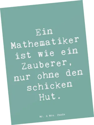 Produktbild von Mr. & Mrs. Panda Ansichtskarte Spruch Mathematiker Magie - Meeresbrise - Geschenk, kreative Geschenke, Grußkarte, Ein ist wie ein Zauberer, Kunstkarten, Berufe, Postkarte