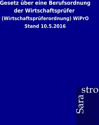 Produktbild von Gesetz über eine Berufsordnung der Wirtschaftsprüfer
