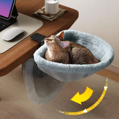 Produktbild von Katzen Schreibtischbett - Zusammenklappbar und Platzsparend