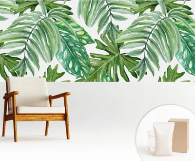Produktbild von Fototapete  - 250x104 cm - Tapete - Wandtapete - Wandbilder - Dekofolie - Tapete Folie - Wand - Dekoration - Wohnzimmer - Exotische Blätter