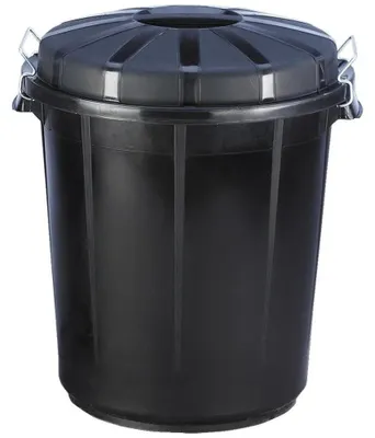 Immagine prodotto di Cestino rotondo con coperchio 70 litri nero