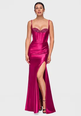 Produktbild von LARICA festliches Kleid glamour maxi LA-OM-DLR501 burgundy S