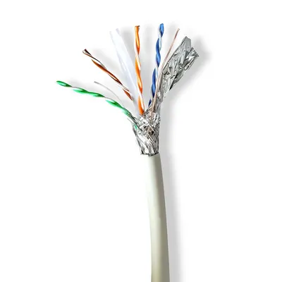 Produktbild von Nedis CAT6a Netzwerkkabel Rolle - Solid - SF/UTP - Reines Kupfer - 100 m - Innen - Rund - LSZH - Grau - Pull Box - ausziehbar