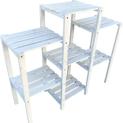 Immagine prodotto di Scala per fiori Scaffale per fiori Pedana per fiori Scaffale per piante Sgabello per fiori Scaffale bianco