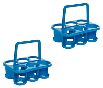 Zdjęcie produktu dla Novaliv 2x koszyk na butelki na 12 butelek - Stabilny uchwyt - Koszyk na napoje z tworzywa sztucznego, sztaplowany, 32x23x28cm NIEBIESKI - Idealny do kuchni i piwnicy Koszyk na napoje koszyk na piwo koszyk na napoje pudełko na butelki