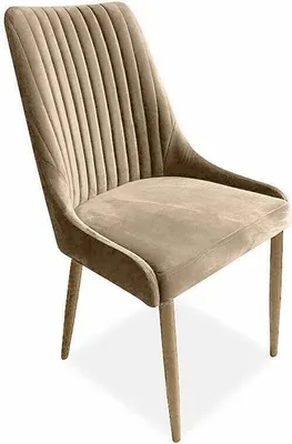 Produktbild von Meble Ares Esszimmerstuhl MASSIMO Beige & Holz - Esstisch Stühle - Samt Stuhl Esszimmer - Polsterstuhl Esszimmer
