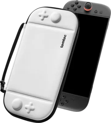 Immagine prodotto di Tomtoc Slim Case per Nintendo Switch 2, custodia protettiva a tutto tondo per la console e i giochi Switch, bianco