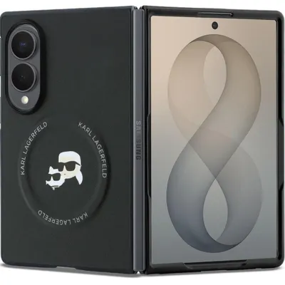 Produktbild von Handyhülle Karl Lagerfeld Karl and Choupette Pins für Galaxy Z Fold8 mit MagSafe, Schwarz