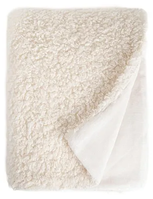 Zdjęcie produktu dla HOMLA Koc SOLANO biały z tkaniny boucle o pętelkowej fakturze 150x200 cm