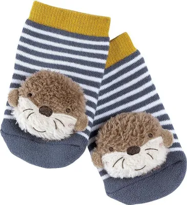 Produktbild von Rasselsocken Otter – zum Greifen, Rasseln, Strampeln & Geräusche erzeugen - Lernspielzeug für Babys von 0-12 Monaten