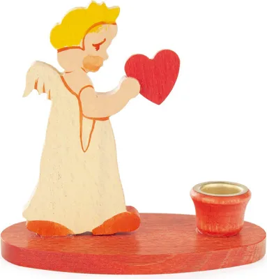 Produktbild von Kerzenhalter Engel mit Herz bunt BxHxT 9,5x9x4,5cm NEU