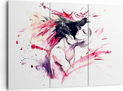 Produktbild von Bild auf Leinwand - Leinwandbild - Abstraktion Gesicht Emotion weiblich - 165x110cm - Wand Bild - Wanddeko - Leinwanddruck - Bilder - Kunstdruck - Leinwand bilder - Wandkunst - CE165x110-3051