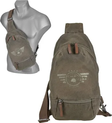 Produktbild von Greenburry Umhängetasche CrossOver Canvas BodyBag Vintage Aviator khaki 5910-30