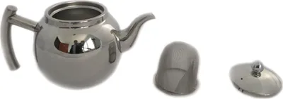 Produktbild von Design Edelstahl Teekanne oder Kaffeekanne mit Sieb und Deckel 1 Liter