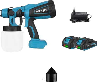 Zdjęcie produktu dla Akumulatorowy pistolet natryskowy, wysoka prędkość, przenośna konstrukcja, zestaw akumulatorów 2x128VF