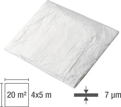Produktbild von Kestek HDPE Abdeckfolie 4x5m 7µm / Schutzfolie / Abdeckplane transparent