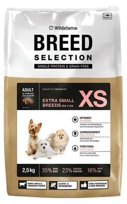 Produktbild von Wildsterne Breed Adult XS | optimiert für sehr kleine Hunde (Idealgewicht bis zu 5 kg) | von Tierärzten entwickelt | 2,5kg