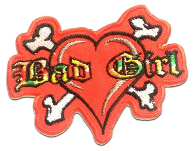 Obrázok produktu pre Bad Girl Biker - záplata, nažehľovacia, nažehľovacia záplata, nášivka, nažehľovacia, veľkosť: 8,4 x 6,4 cm