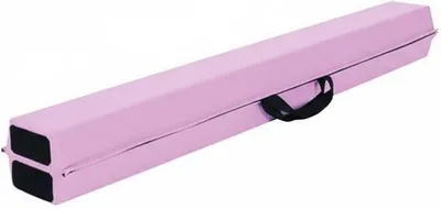 Imagen del producto de Barra de equilibrio para niños, barra de gimnasia, barra de entrenamiento con núcleo de EVA y superficie de cuero. Plegable, con asa de transporte. Color: rosa. Dimensiones: 240 x 10/15 x 6.5 cm