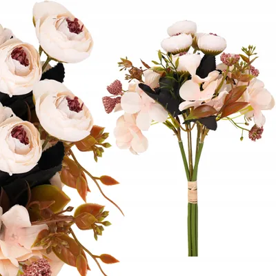 Produktbild von Topoblu Künstliche Blumen Kamelie Strauß Deko 31cm lebensecht