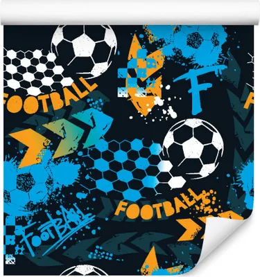 Produktbild von 10m VLIES TAPETE Rolle Kinderzimmer Junge Kinder Fußball Sport XXL