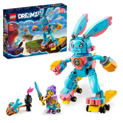 Zdjęcie produktu dla LEGO DREAMZzz Izzie i króliczek Bunchu, Zabawka dla Dziecka do Zbudowania z Figurkami Zwierząt, z Dwoma Wersjami Figurki Króliczka Bunchu, Prezent dla 7-latka, Chłopca i Dziewczynki, 71453