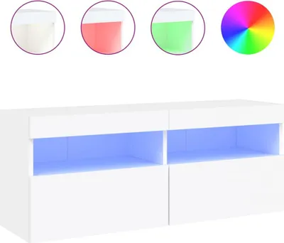 Produktbild von vidaXL TV-Wandschrank mit LED-Leuchten Weiß 100x30x40 cm
