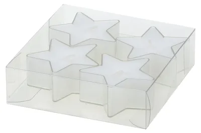 Produktbild von Teelichter "Stern" Weiß 4er-Pack, 5 Stunden