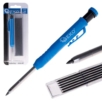 Obrázek produktu pro GEKO Tužka stavební, tesařská, s pouzdrem a vyměnitelnou tuhou, 2,8mm, tvrdost HB G29004