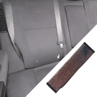 Image de Protège-ceinture sécurité Pour Voiture En Strass Scintillant / Pour Sac À Dos, Pour ceinture sécurité De Camion, Voiture Suv / En Similicuir 6,5X23Cm / 1 Pièce Noir