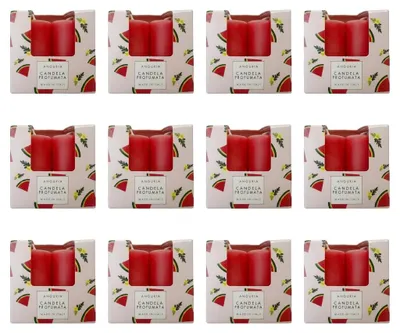 Image de Coffret promotionnel comprenant 12 paquets de 4 bougies parfumées à la pastèque (48 bougies) – fabriquées à partir de matériaux naturels