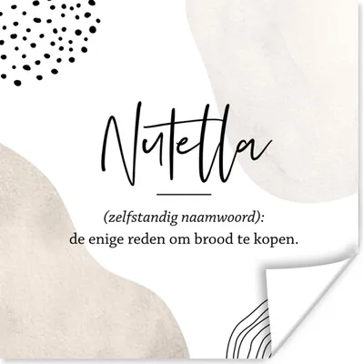 Produktbild von MuchoWow® Poster Nutella - Sprichwörter - Zitate - Nutella Definition - Wörterbuch 100x100 cm - Babyzimmer