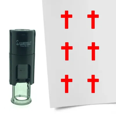 Immagine prodotto di Timbro CombiCraft Croce/Cristianesimo rotondo 10 mm - Inchiostro rosso