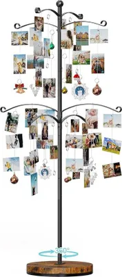 Produktbild von Famanu Fotoliste Collage für 180 Fotos - mit drehbarem Holzfuß und Metallbaum