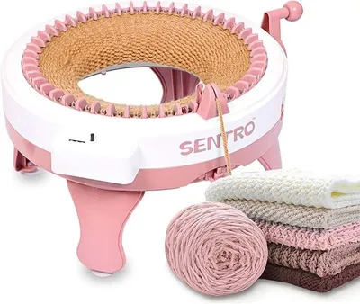 Produktbild von SENTRO 48 Nadeln Strickmaschine mit Reihenzähler für Erwachsene/Kinder, Dualmodus Strickmaschine für Socke, Mütze und Schal