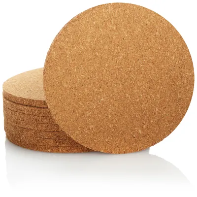 Produktbild von COM-FOUR® 8x Tischuntersetzer rund Ø 10x0,5 cm aus Kork für Getränke - Getränkeuntersetzer, Tischuntersetzer, Glasuntersetzer aus Kork für Raclette, Tee, Kaffee, Cocktail, Bar Zubehör