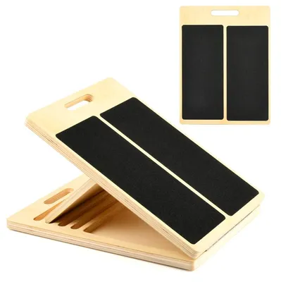 Image de Omgoods - Planche d'entraînement en bois pour les mollets, avec 5 angles réglables