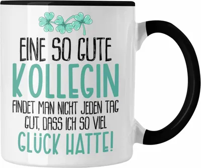 Produktbild von Trendation - Beste Kollegin Tasse Geschenk Spruch Arbeitskollegin Geschenkidee Geburtstag Abschied Jobwechsel (Schwarz)