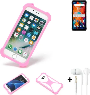 Produktbild von K-S-Trade Bumper + Kopfhörer kompatibel mit UMIDIGI Bison X10 Pro Handy Hülle Schutzhülle Silikon Schutz Hülle Cover Case Silikoncase