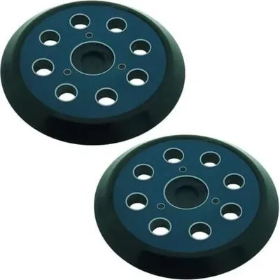 Produktbild von 2er-Packung mit 2 Schleifpads für 8-Loch 125mm Exzenterschleifer. Kompatibel mit Makita M9204 BO5030 BO5031 DBO180Z BO8041 DBO180RMJ BO5041 BO5010 BO50111 BO5012.