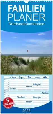 Produktbild von Familienplaner 2026 - Nordseeträumereien mit 5 Spalten (Wandkalender, 21 x 45 cm) CALVENDO