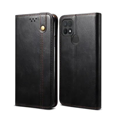 Obrázek produktu pro Pouzdro pro OPPO A15 4G, kožené flip pouzdro peněženka s funkcí stojánku černé