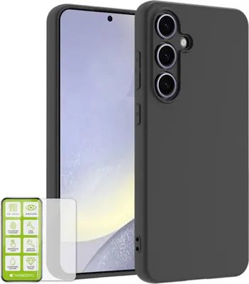 Immagine prodotto di Per Samsung Galaxy S24 FE 5G Custodia in silicone H9 Glass Custodia del telefono cellulare Custodia nera Cover Cap