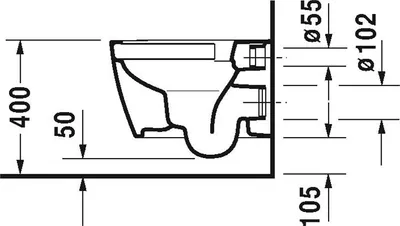 Produktbild von Duravit DU Wand-WC ME by Starck 480mm Weiß/Weiß Seidenmatt,Tiefspüler,riml.,Durafix,WG