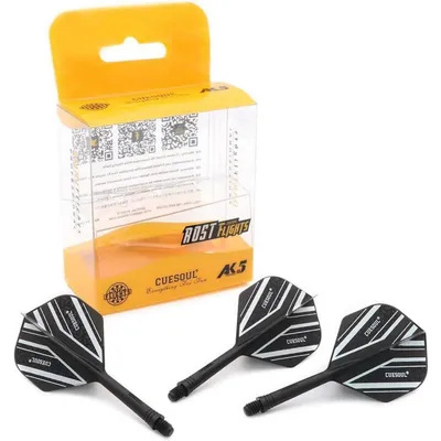 Produktbild von Integrierte Dartschäfte und Flights, Standardform, Größe M, 3er-Set, Schwarz