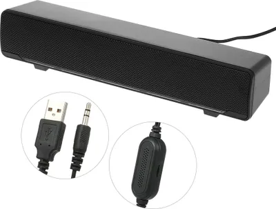 Produktbild von V-196 Langer Computerlautsprecher Sound Blaster Home Desktop Mobiltelefon Laptop Subwoofer USB-betriebener 3,5-mm-Audioeingang, Schwarz