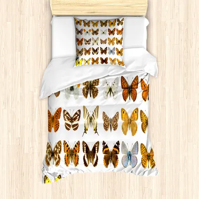 Produktbild von ABAKUHAUS Schmetterling Mantele, Schmetterlings-Wunder-Flügel, Milbensicher Allergiker geeignet mit Kissenbezügen, 135 cm x 200 cm - 80 x 80 cm, Mehrfarbig