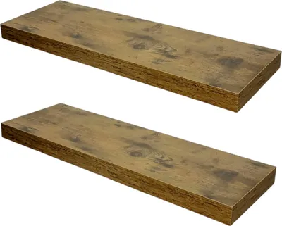 Zdjęcie produktu dla Półka ciemny brąz zestaw 2 sztuki na ścianę do salonu BEGRYF 60x20x3,8